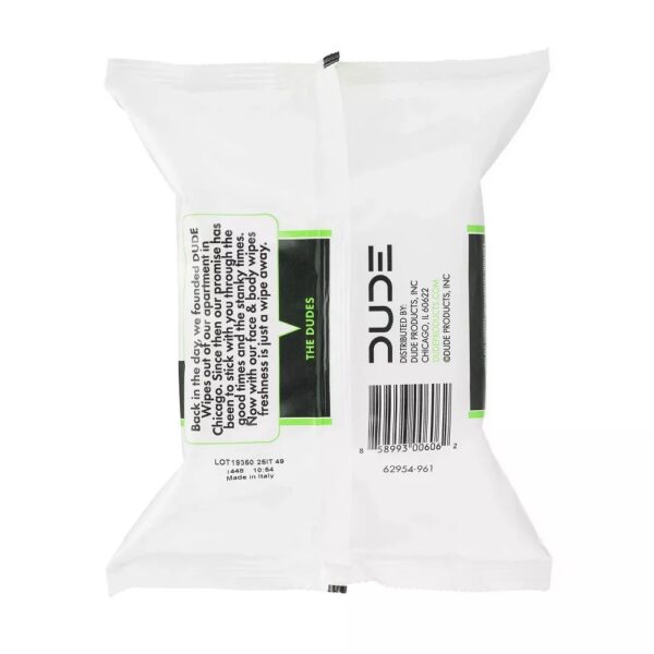 Dude Wipes Energizing Wipes 2-In-1 Face and Body Wipes - 30 ct - Image 2