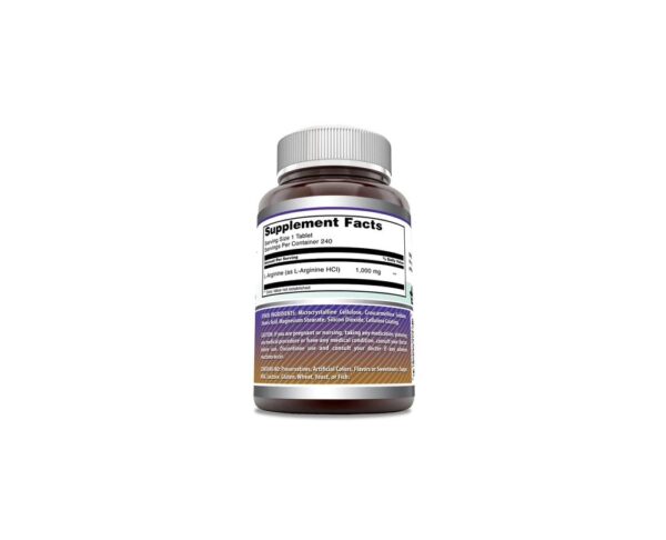 Amazing Nutrition Amazing Formulas L-Arginine 1000 mg -120 Tablets - Image 2